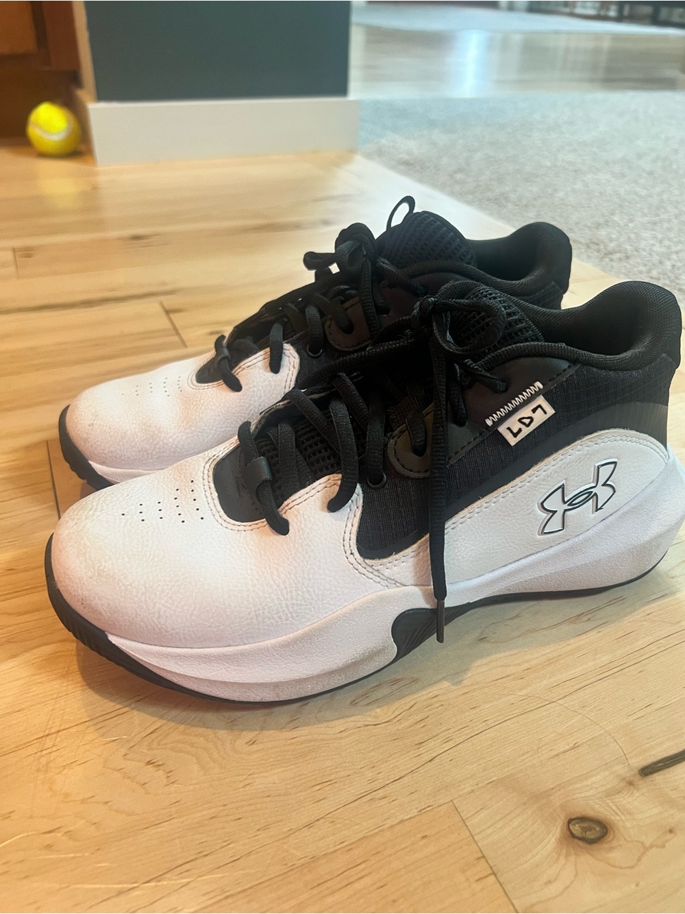 Under Armour Kids White and Black Sneakers